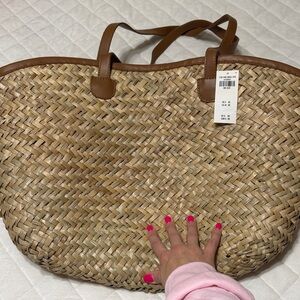 Abercrombie & Fitch Tan Woven Tote